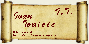 Ivan Tomičić vizit kartica
